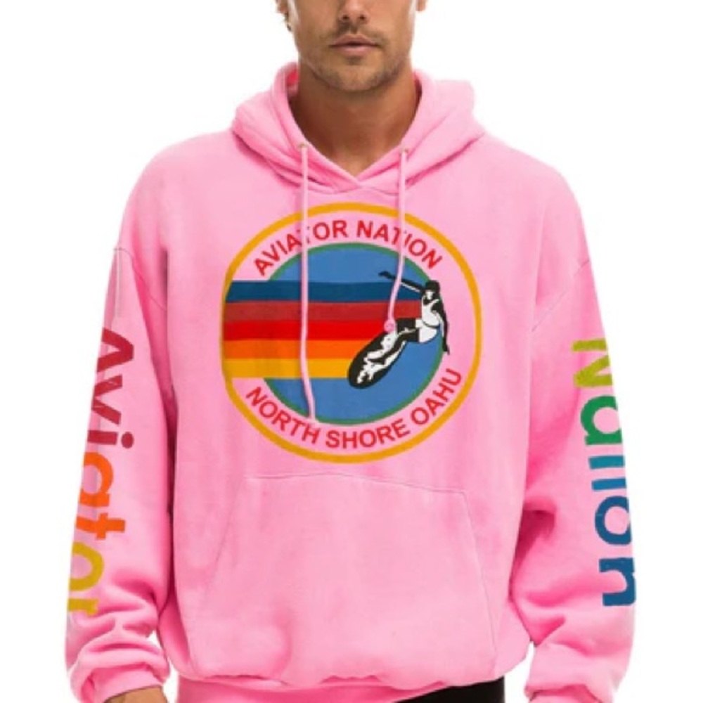 Aviator Nation North Shore Relaxed Pullover hoodie - Neon pink